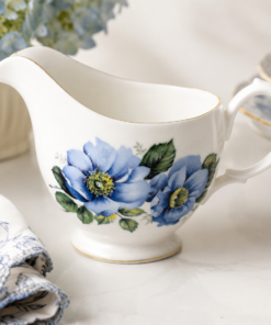Blue Floral English Bone China Creamer