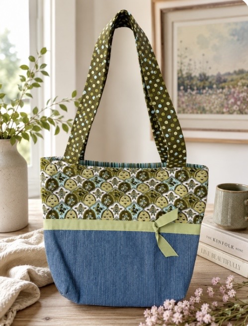 Soft Meadow Patchwork Tote Bag