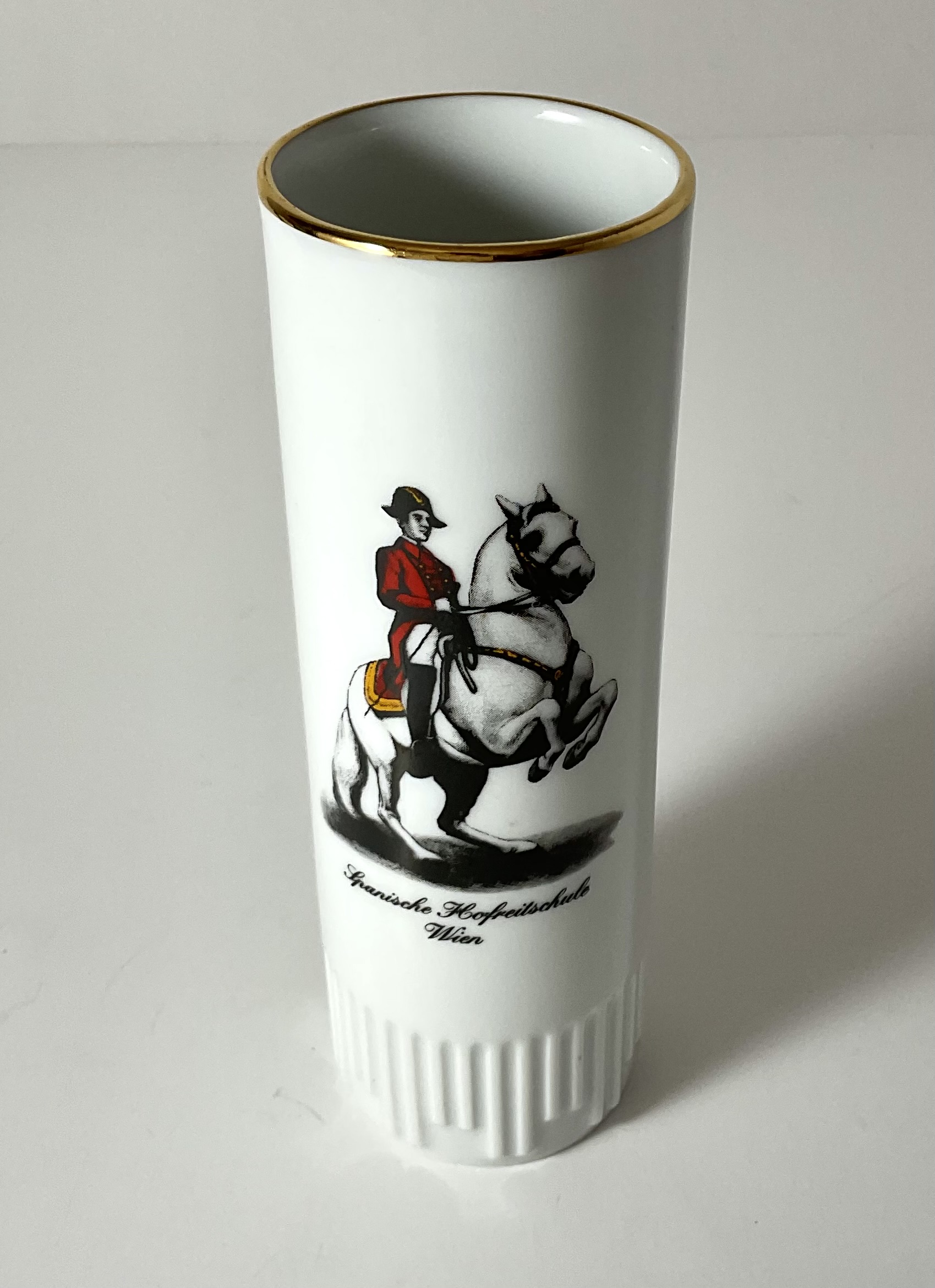 Vintage Vienna Equestrian Porcelain Vase - Image 2