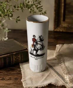 Vintage Vienna Equestrian Porcelain Vase