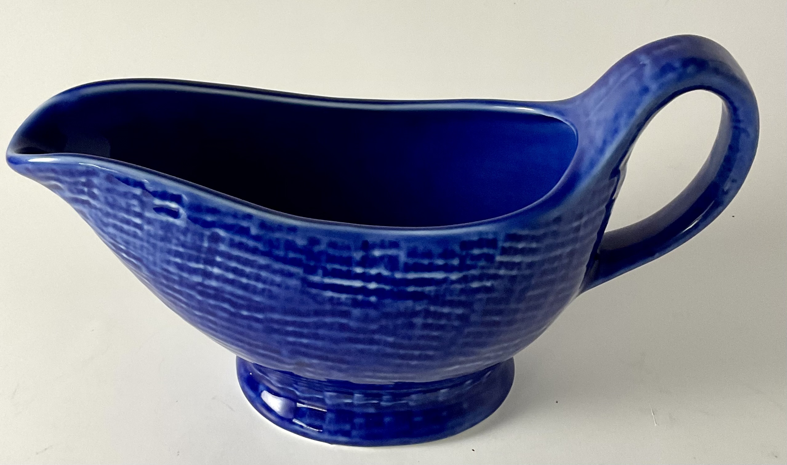 Cobalt Blue Ceramic Gravy Boat - Image 2