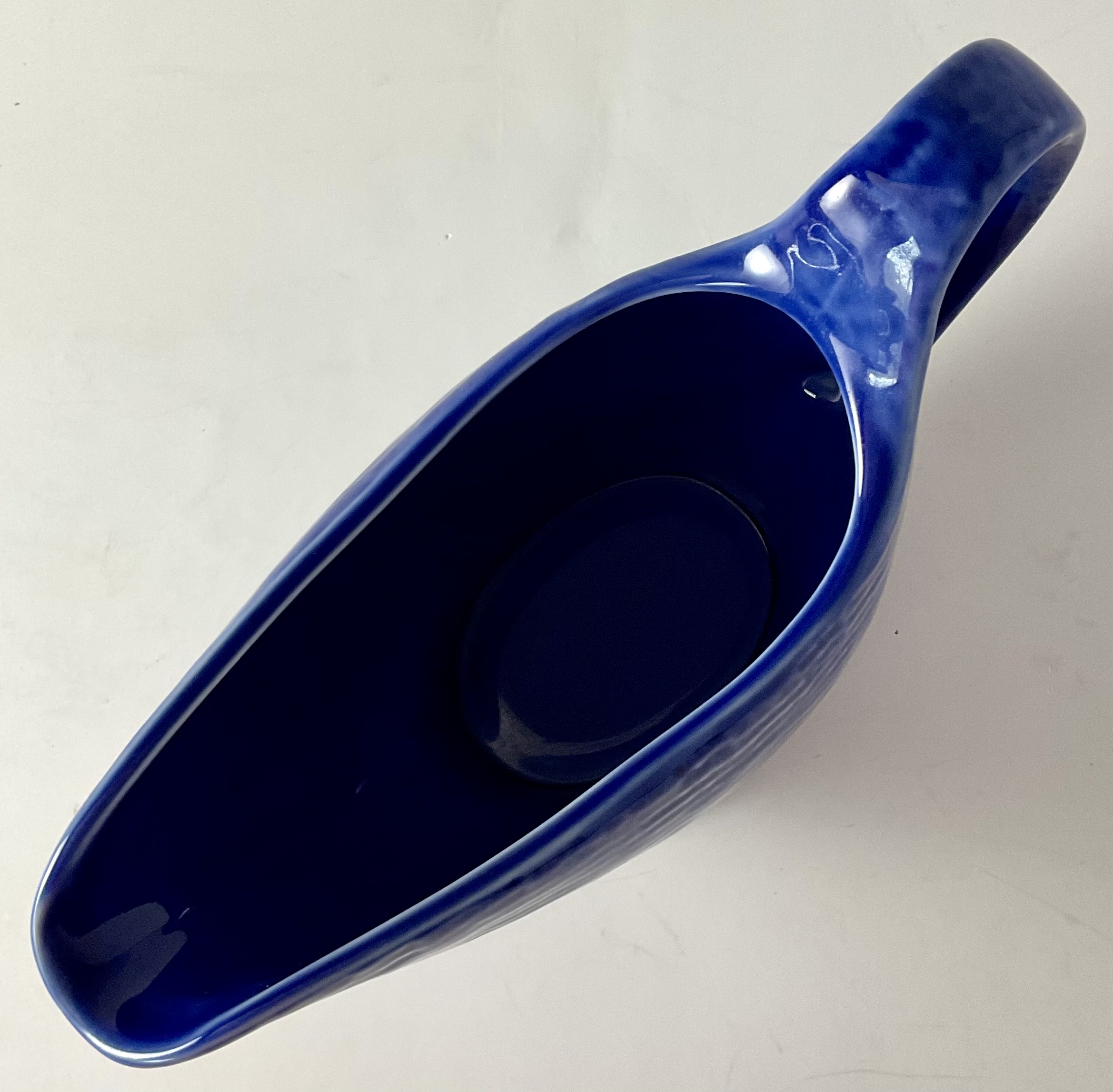Cobalt Blue Ceramic Gravy Boat - Image 3