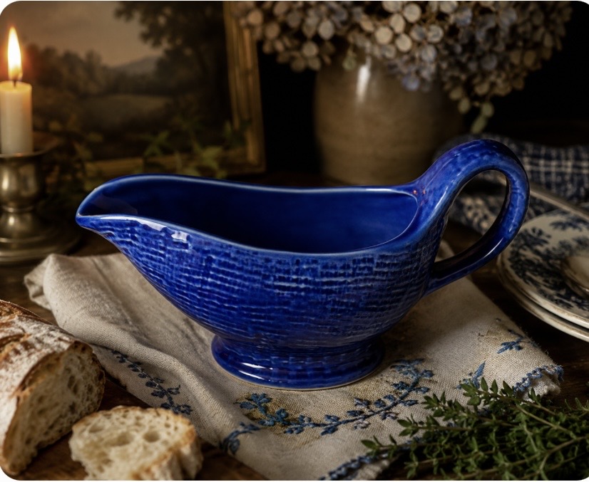 Cobalt Blue Ceramic Gravy Boat