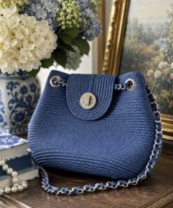 Blue Woven Summer Purse