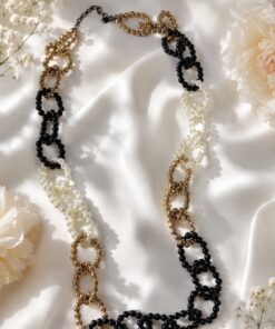 Midnight Pearl Link Necklace