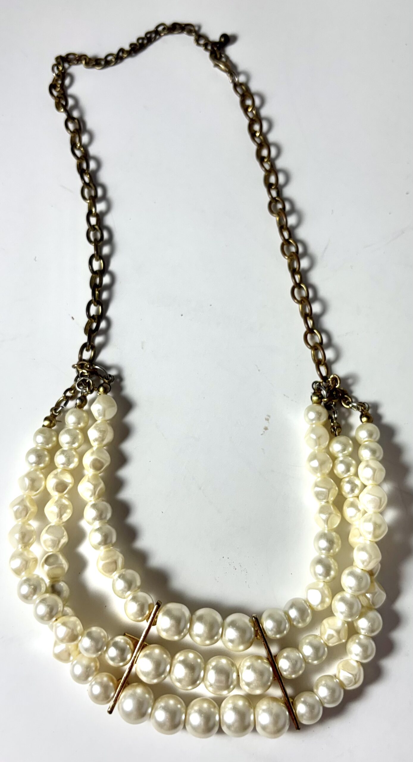Vintage Faux Pearl Statement Necklace - Image 2