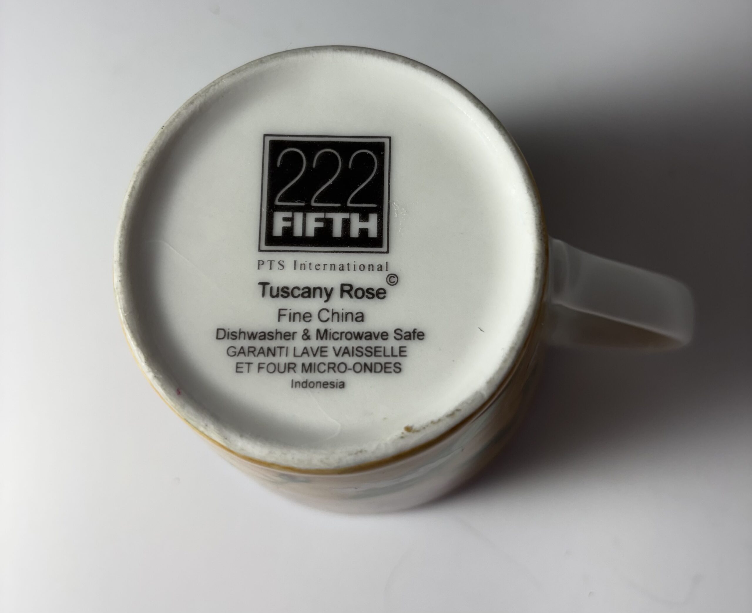 222 Fifth “Tuscany Rose” Floral Mug - Image 4