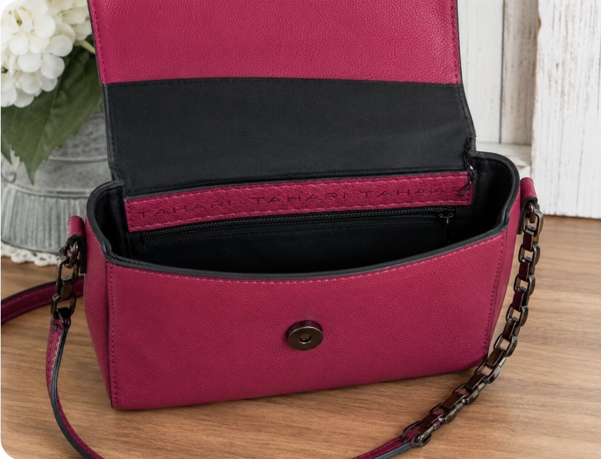 Tahari Fuchsia Crossbody Bag - Image 3