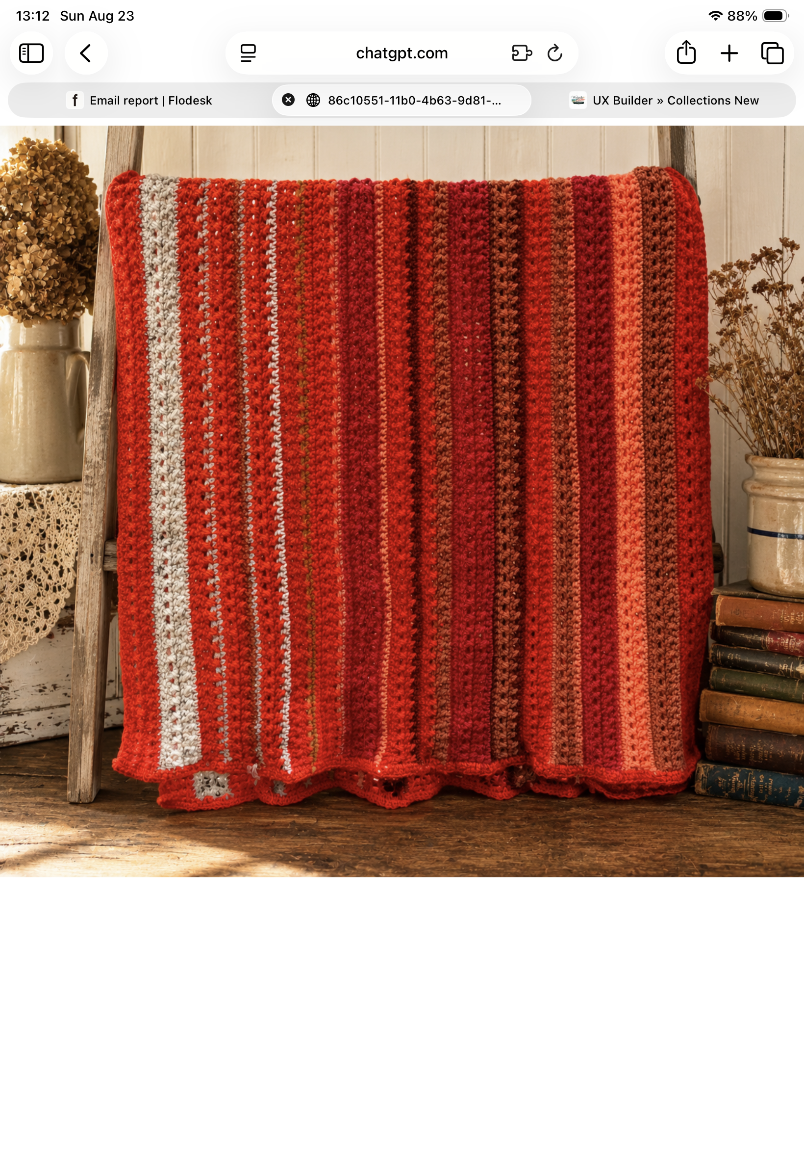 Handmade Vintage Crocheted Afghan - Image 2