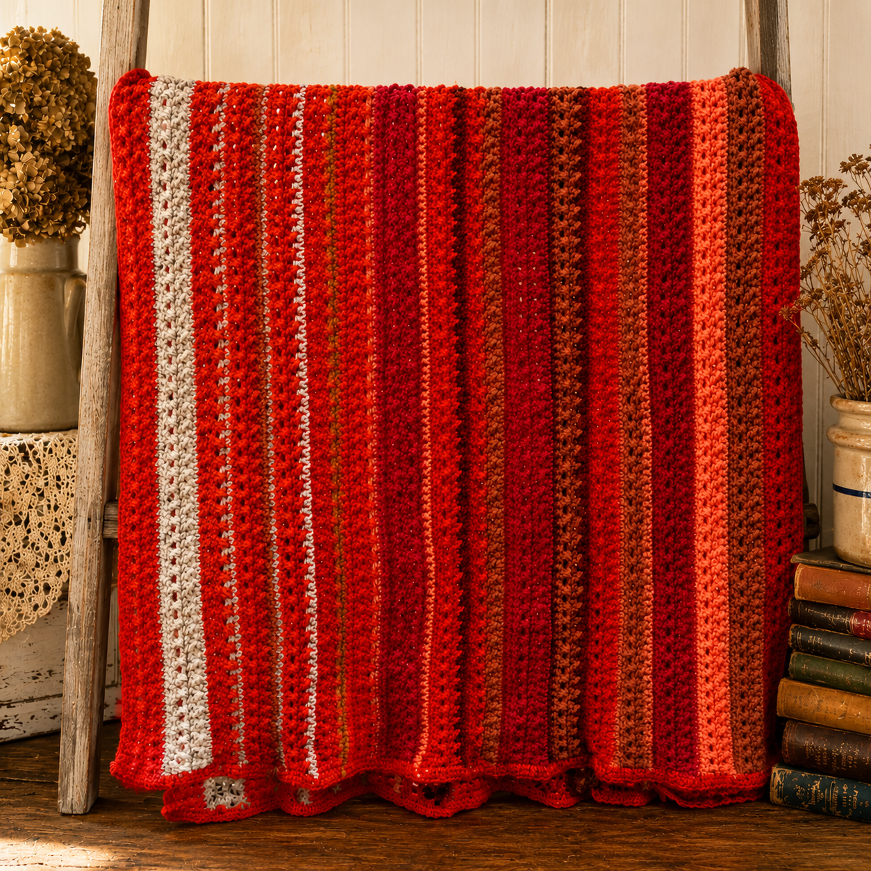 Handmade Vintage Crocheted Afghan