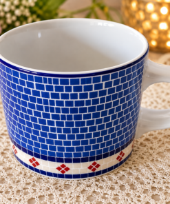 Vintage Dansk Mosaic Wave Mugs - Set of 2