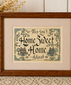 Vintage 1987 “Home Sweet Home…Adjust” Framed Art