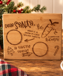 Barn Street Designs Cherry Wood Santa Treat Board