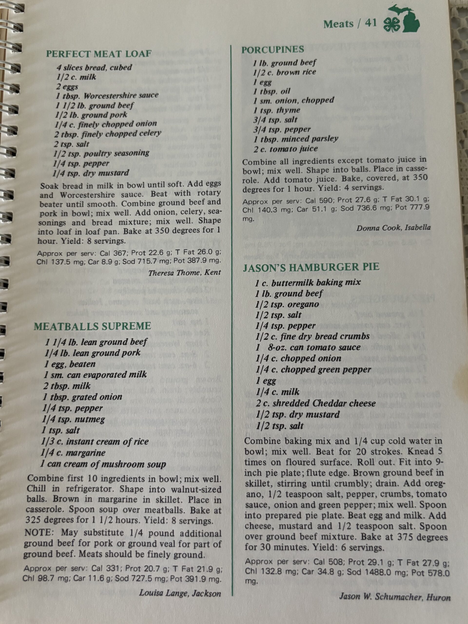 1985 Savor It! Michigan 4-H Family Cookbook - Image 5