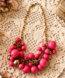 Hot Pink Statement Bead Necklace