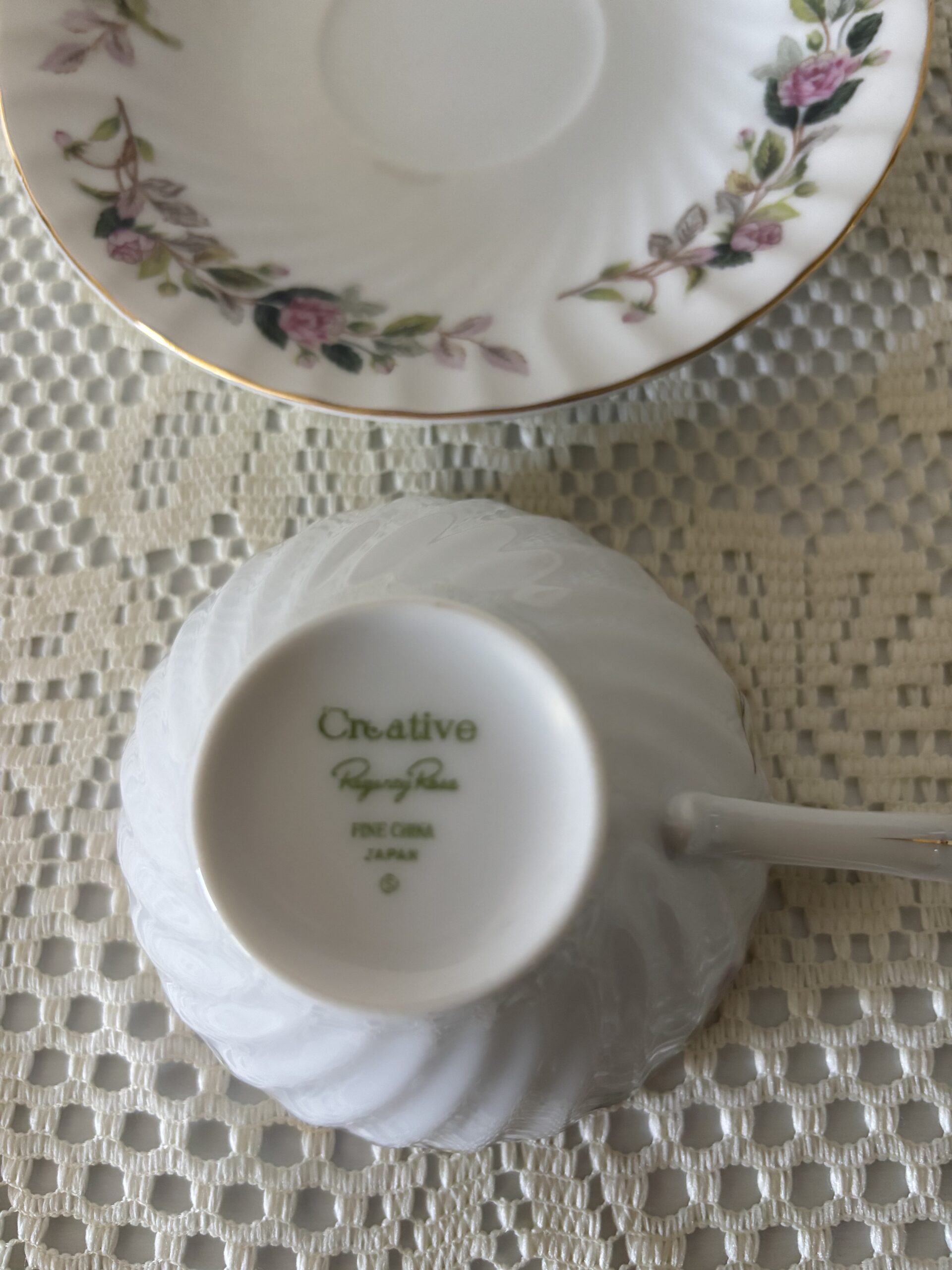 Vintage Pink Rose Teacup & Saucer - Image 3