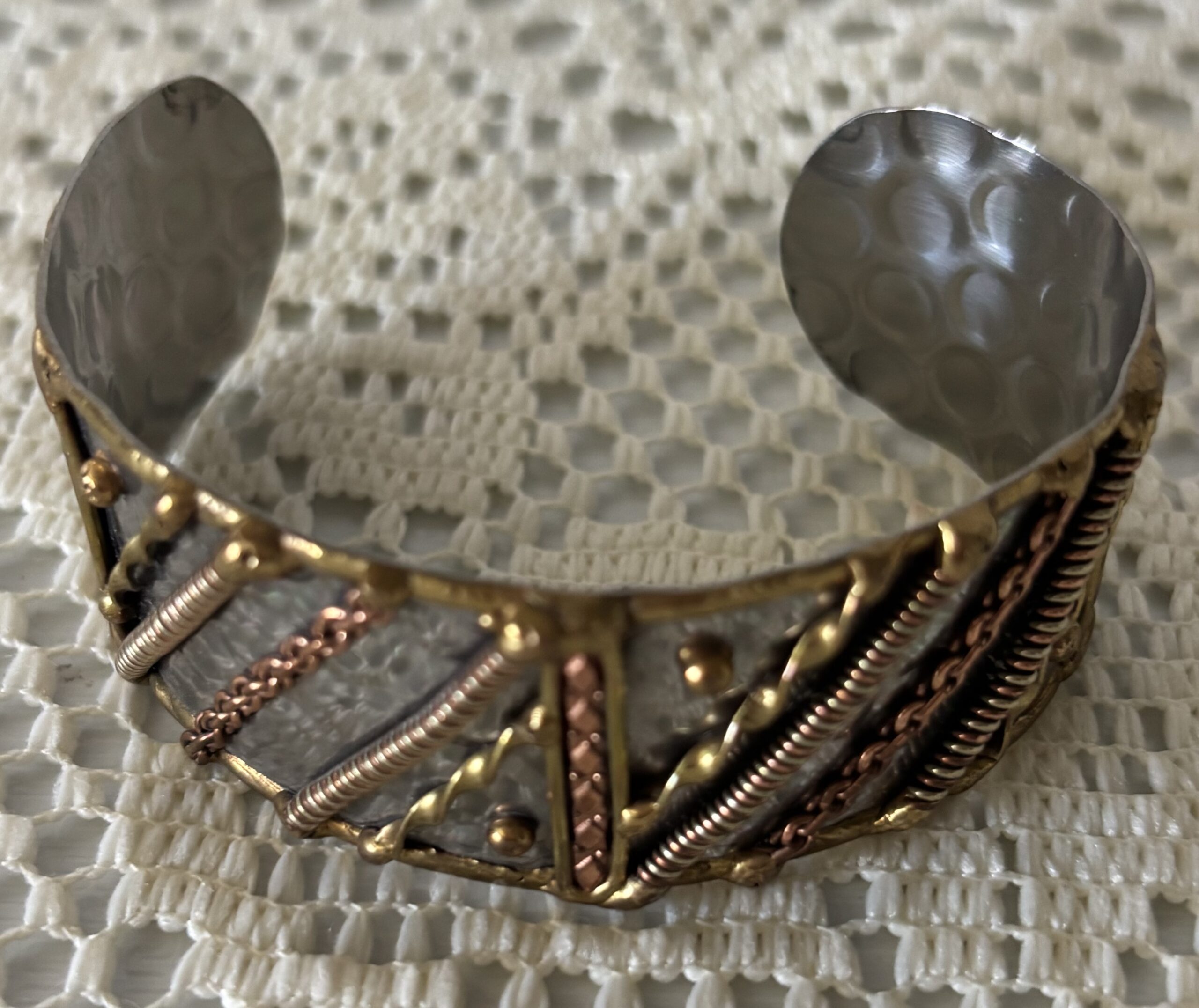 Mixed Metal Artisan Cuff Bracelet - Image 2