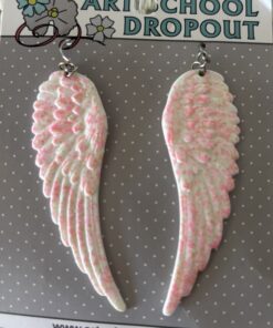 Alternative view of Art School Dropout Pink Speckled Wing Earrings