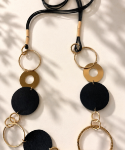 Black & Gold Circle Statement Necklace