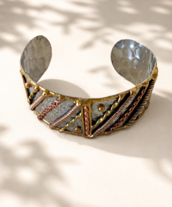 Mixed Metal Artisan Cuff Bracelet