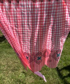Alternative view of Vintage Pink Gingham Embroidered Half Apron