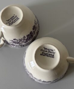 Alternative view of Vintage Crown Ducal Bristol Mulberry Teacups – Set of 2