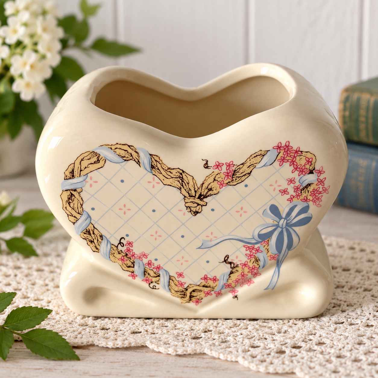 Vintage 1989 House of Lloyd Heart Planter