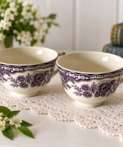 Vintage Crown Ducal Bristol Mulberry Teacups – Set of 2