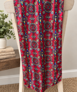 Colorful Red Geometric Print Scarf
