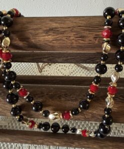 Alternative view of Black & Red Beaded 32" Endless Necklace