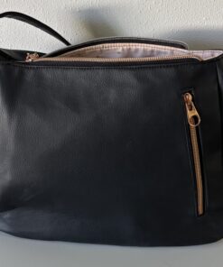 Alternative view of Black Floral Shoulder Bag with Rose Gold Hardware